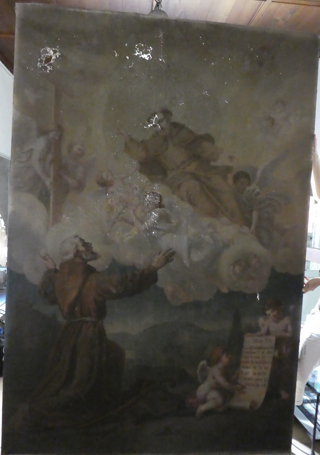 Restauration de tableau - avant